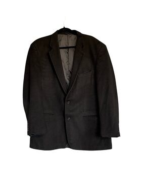 Botany 500 100% Camel Hair Blazer 44L Black Mens Sport Coat Classic Tailored